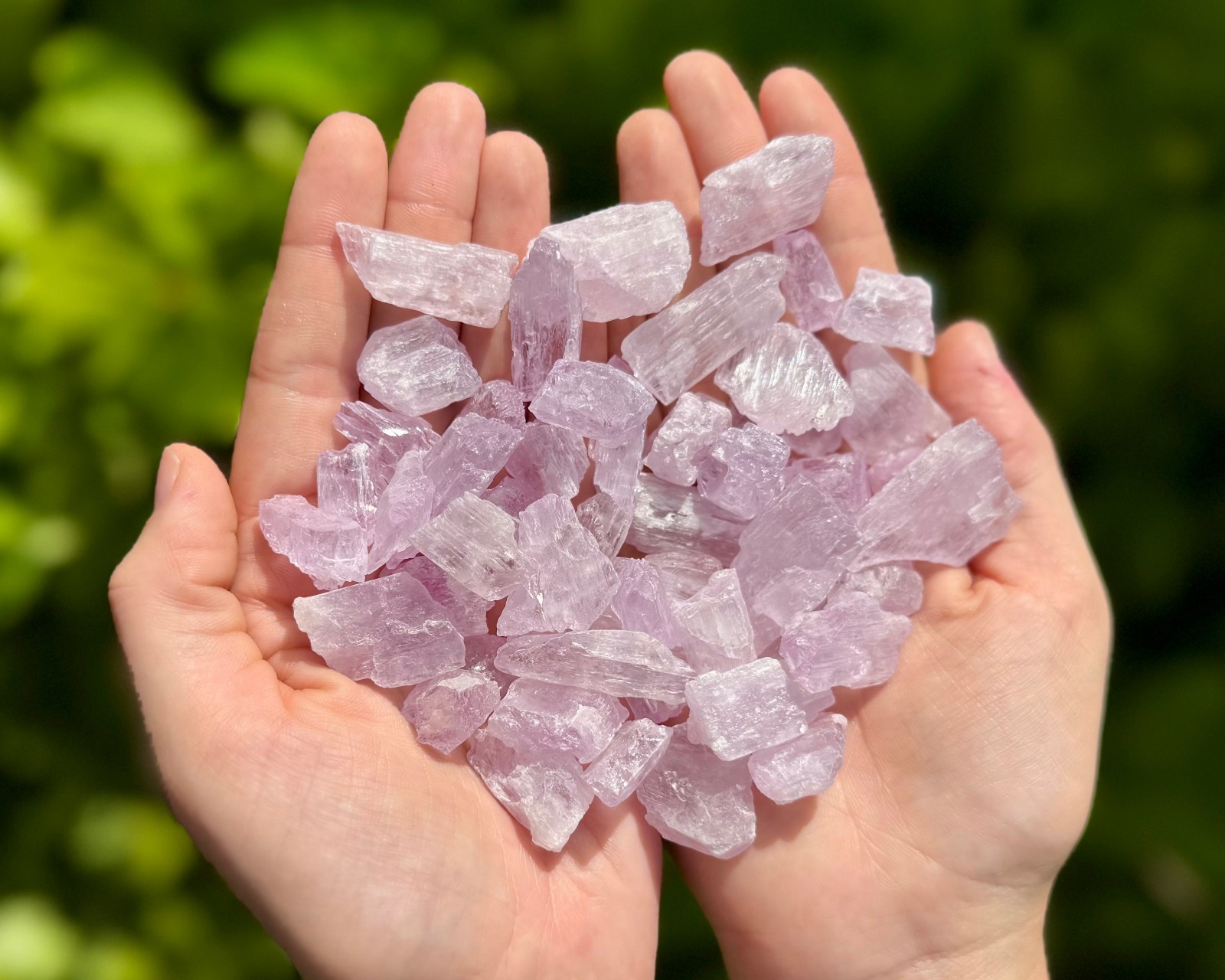Natural Kunzite Crystals, Raw Pink Kunzite Gemstones Wholesale Bulk Lots
