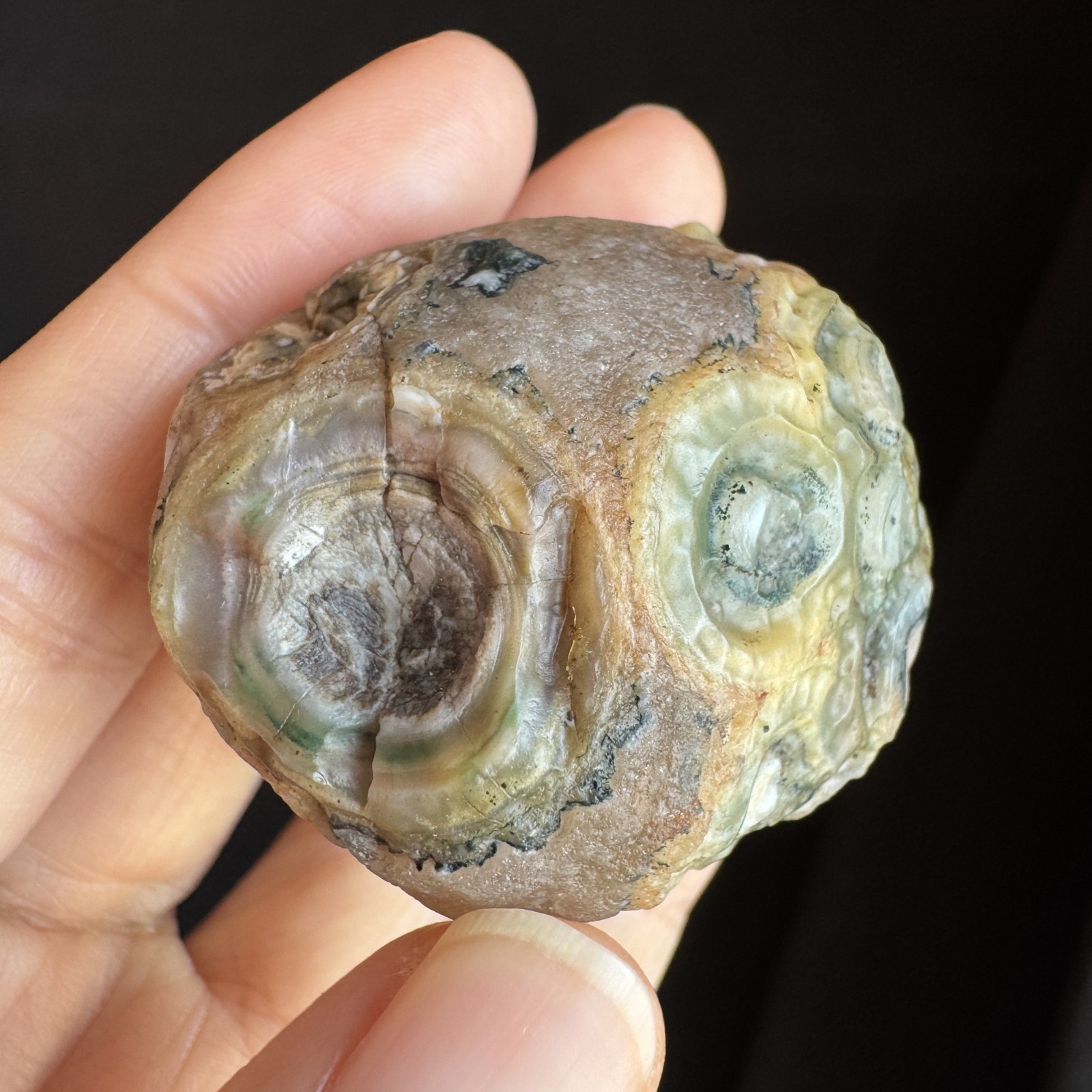 5cm/87g Natural Big Alxa Gobi Desert Colorful Eye Agate, Mongolia-1001