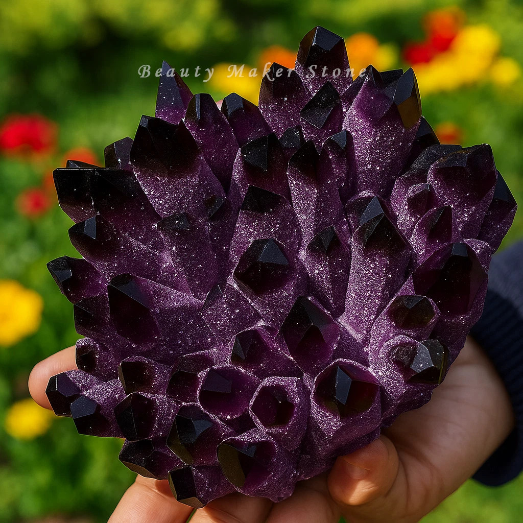 300g Rare Dark Purple Amethyst Druzy | Raw Crystal Cluster for Mature Collect