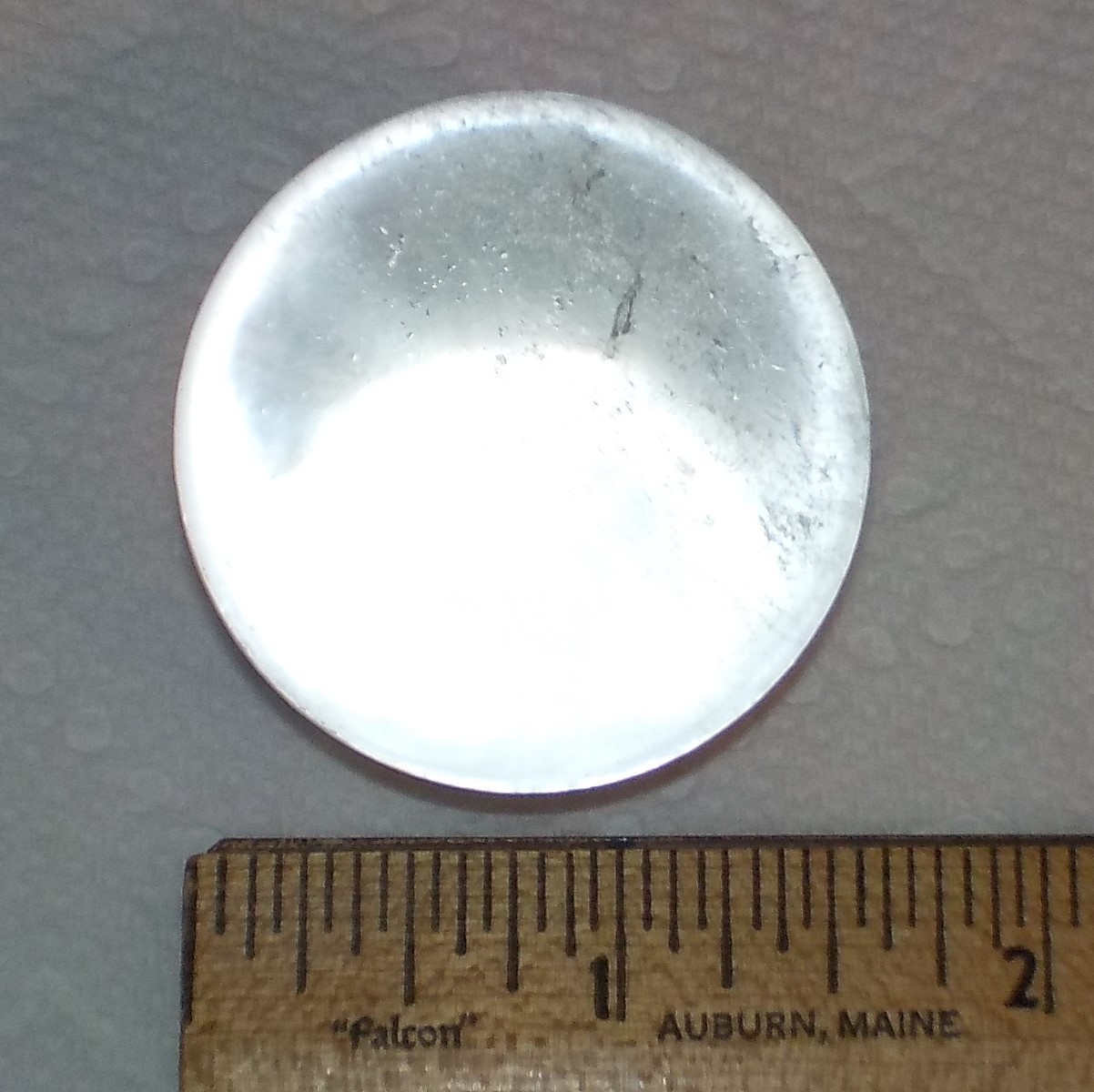 Natural Quartz Crystal Ball Sphere 40mm 90gms Black Wood Stand Pool of Light
