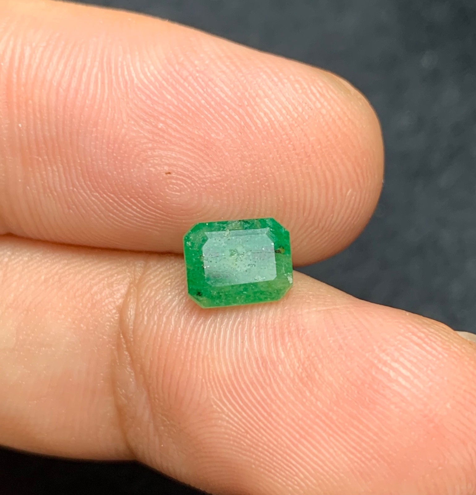1.45 Cts Natural Emerald Faceted Gemstone from Pakistan.