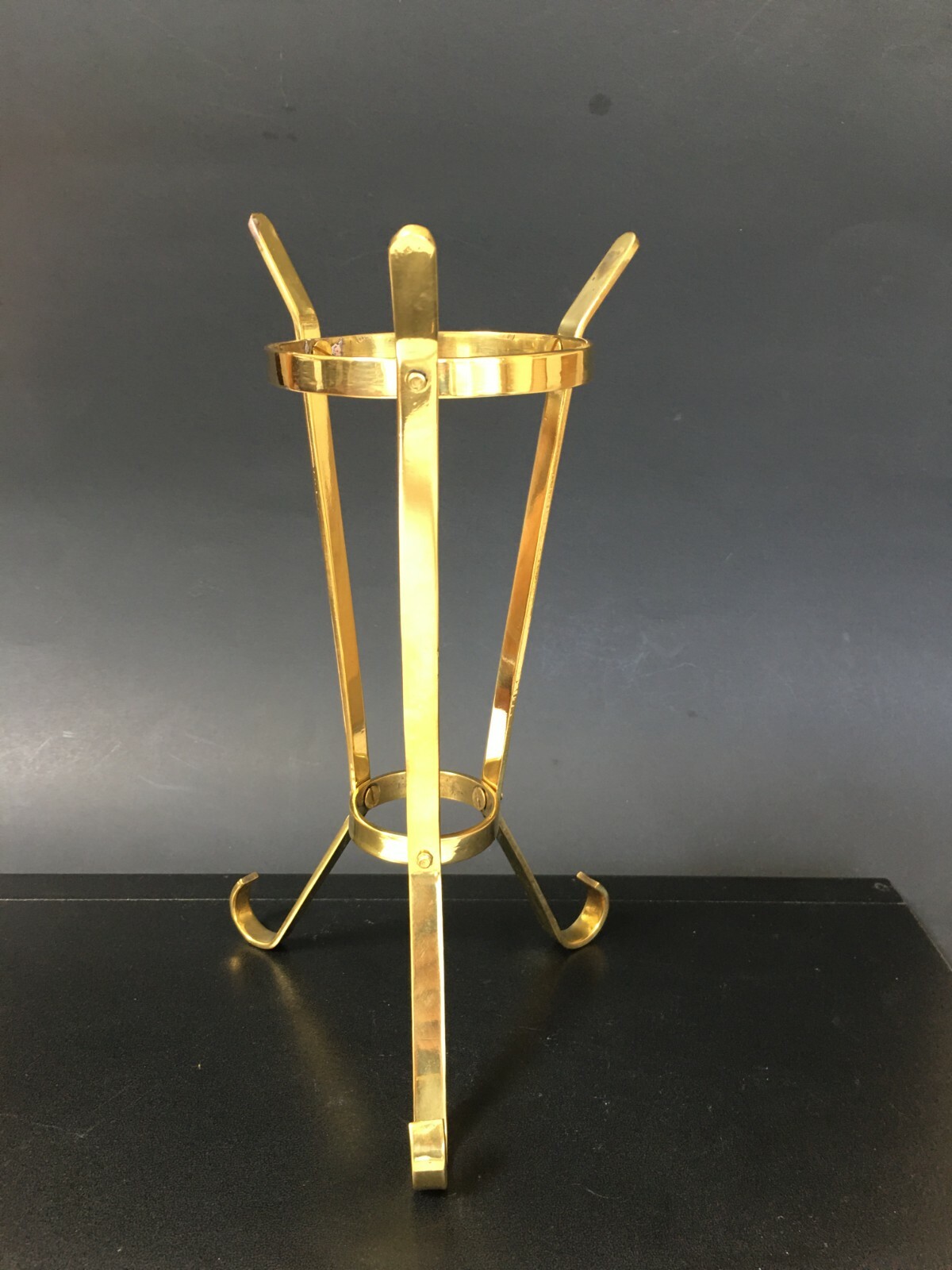 Brass 10″ H. Sphere Holder, Gemstone Display, Stand. Approx.3″ Diameter