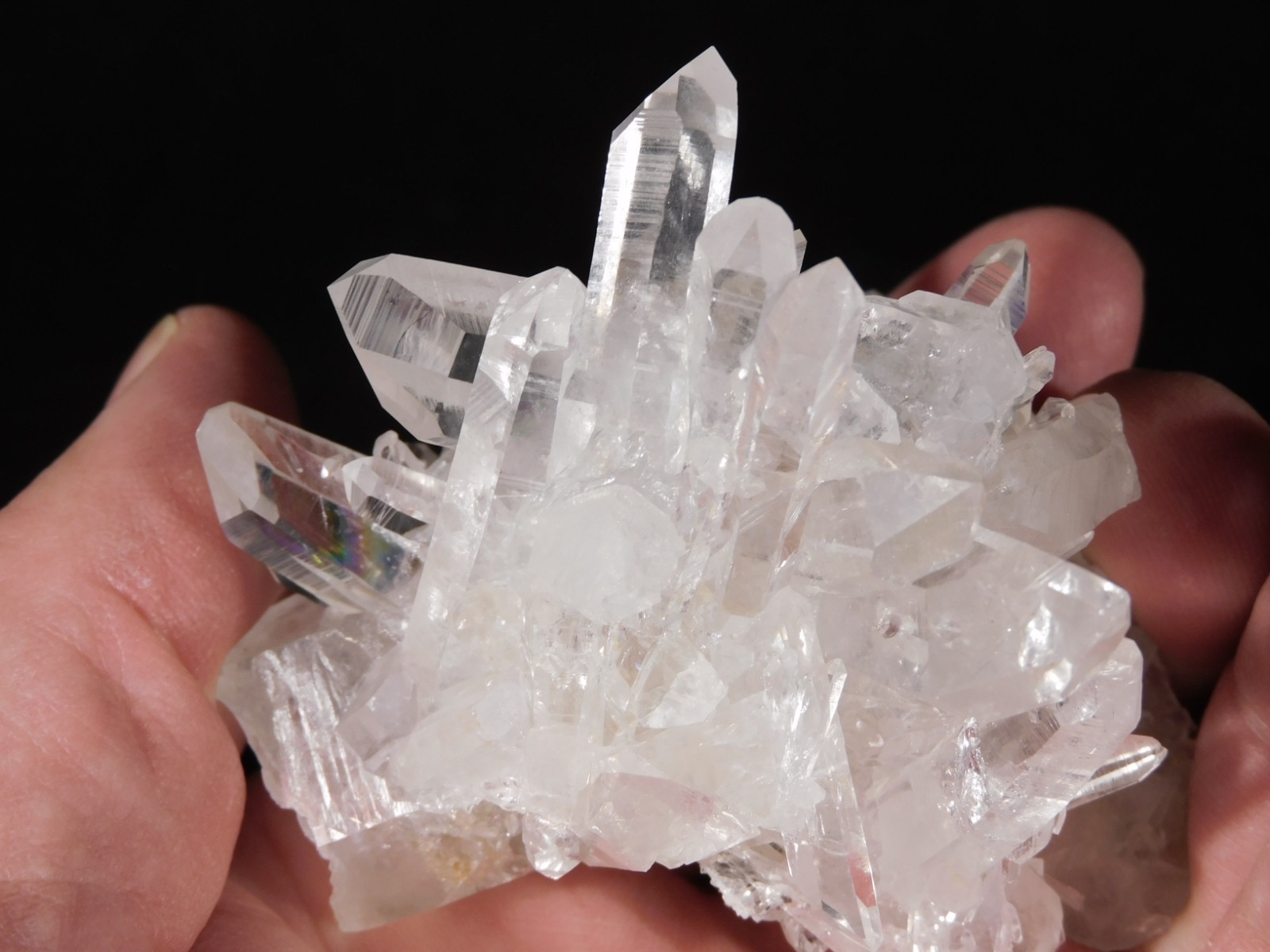 VERY TRANSLUCENT Quartz Crystal Cluster Collier Creek ARKANSAS 135gr