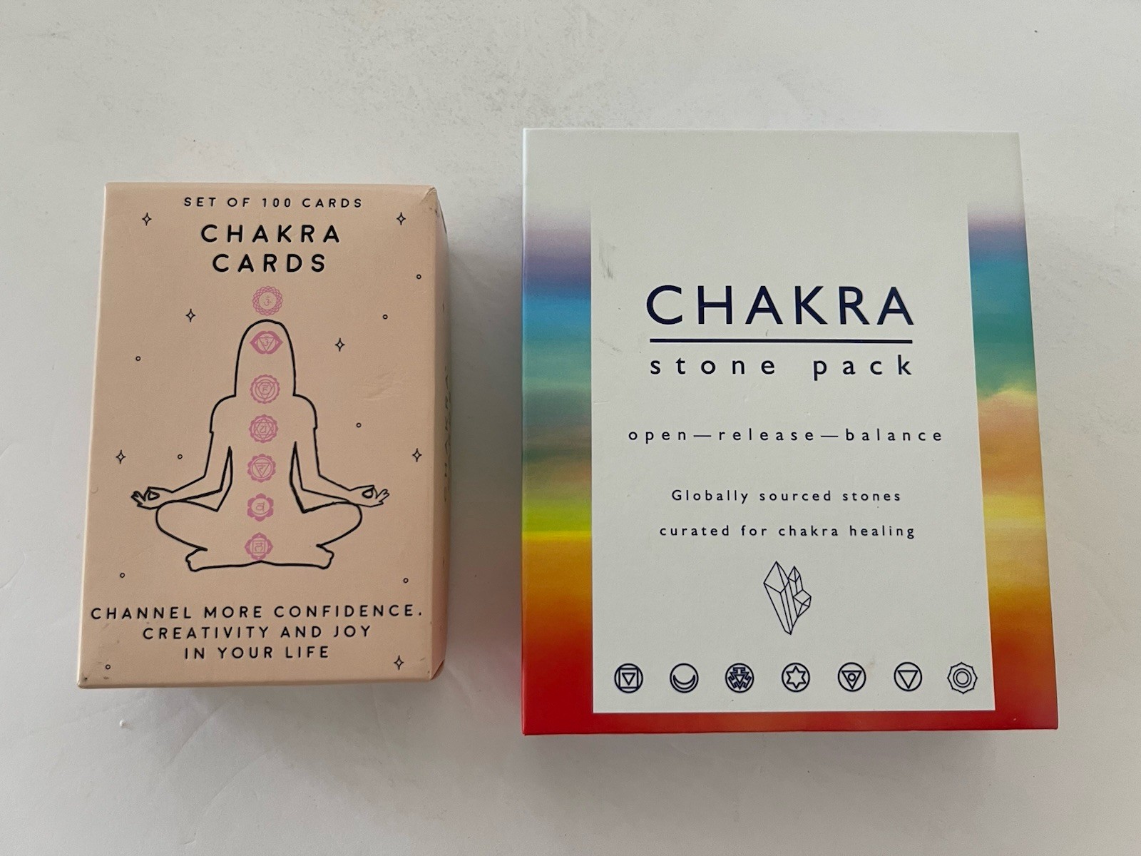 Chakra Meditation Stone Pack + Chakra Cards (100 Cards) You Get Both