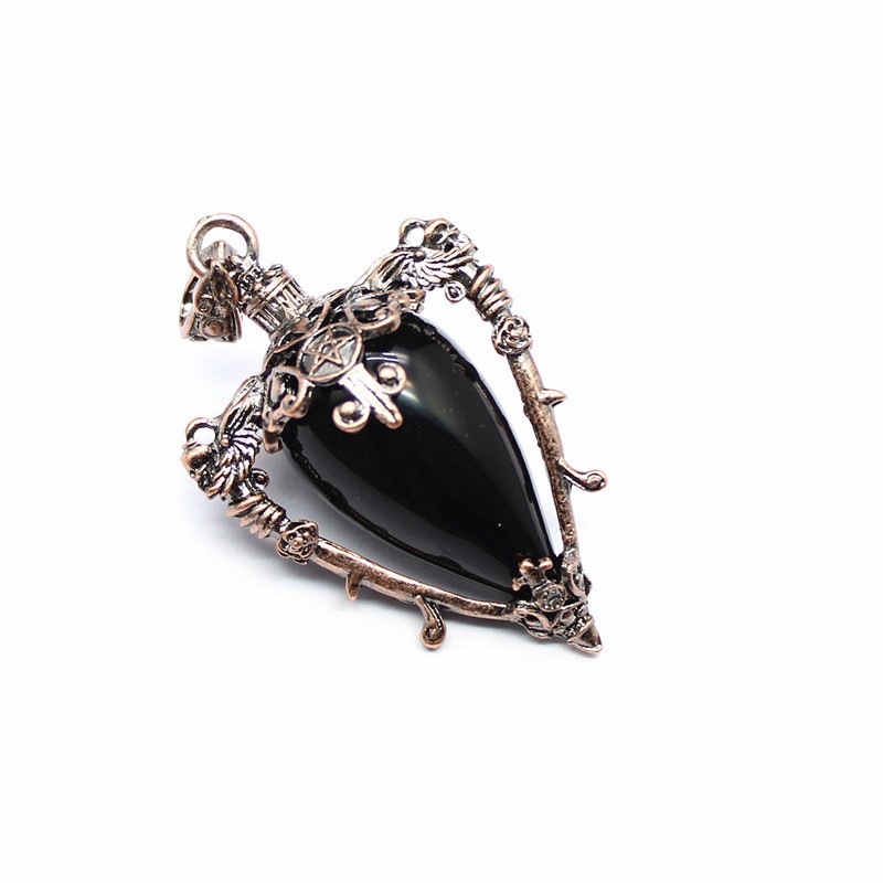 3-5PCS Natural stone crystal retro style bottle necklace tiger eye stone pendant