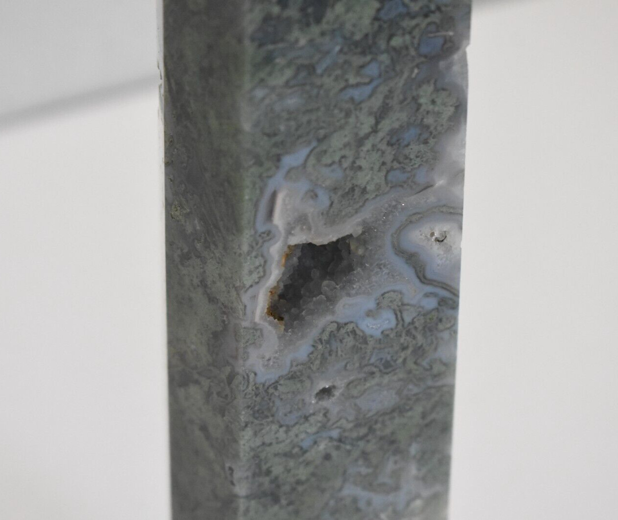 1948g Natural Beautiful Green Color Obelisk Quartz Moss Agate Tower Wand Point