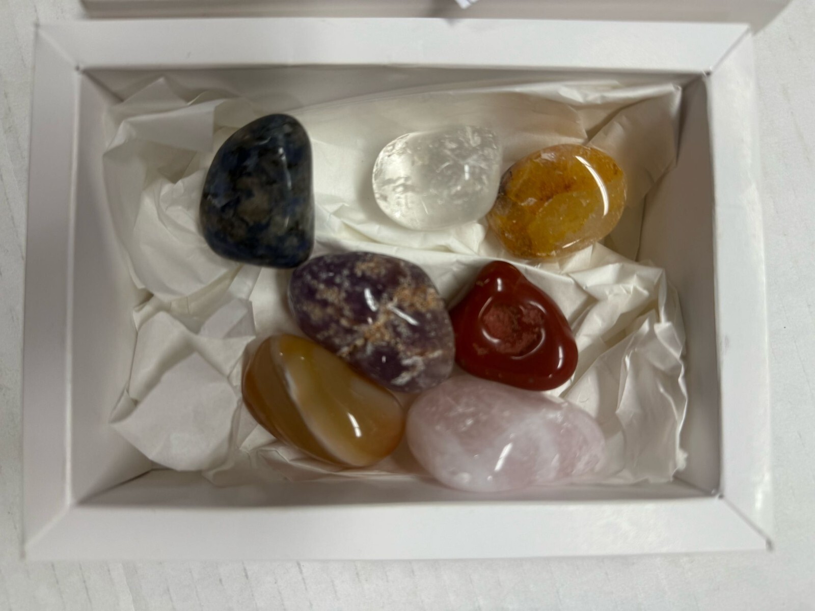 7 Chakra Tumbled Stone Set – Polished Healing Crystals from Brazil