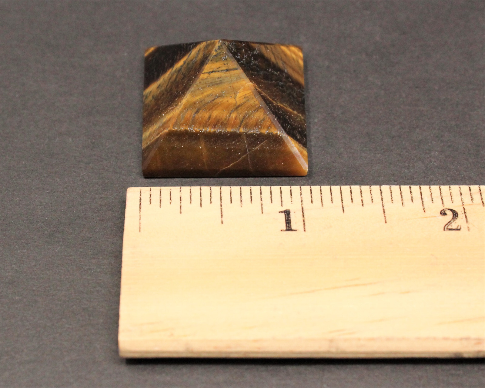 Gold Tiger Eye Crystal Pyramid, 1″ – 1.25″ (Reiki Healing Tiger Eye Pyramid)