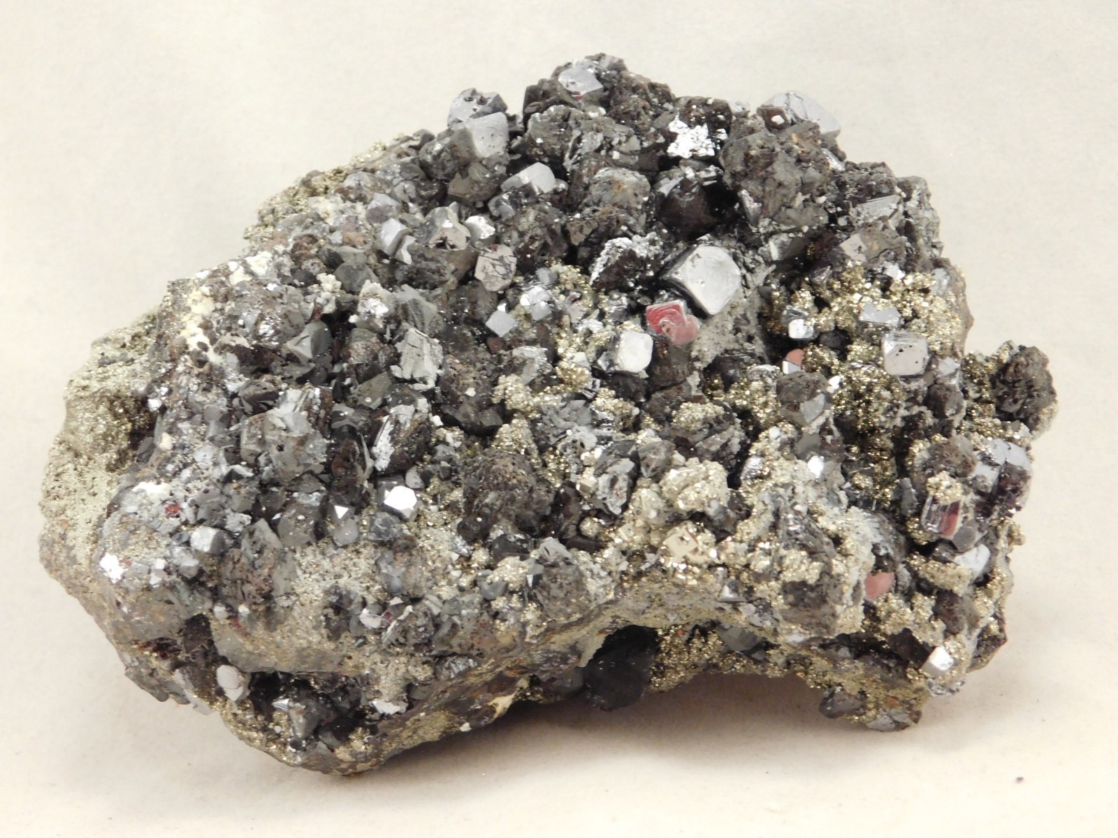 Big! Galena Crystal CUBE Cluster with Druzy PYRITE and Sphalerite Peru 538gr