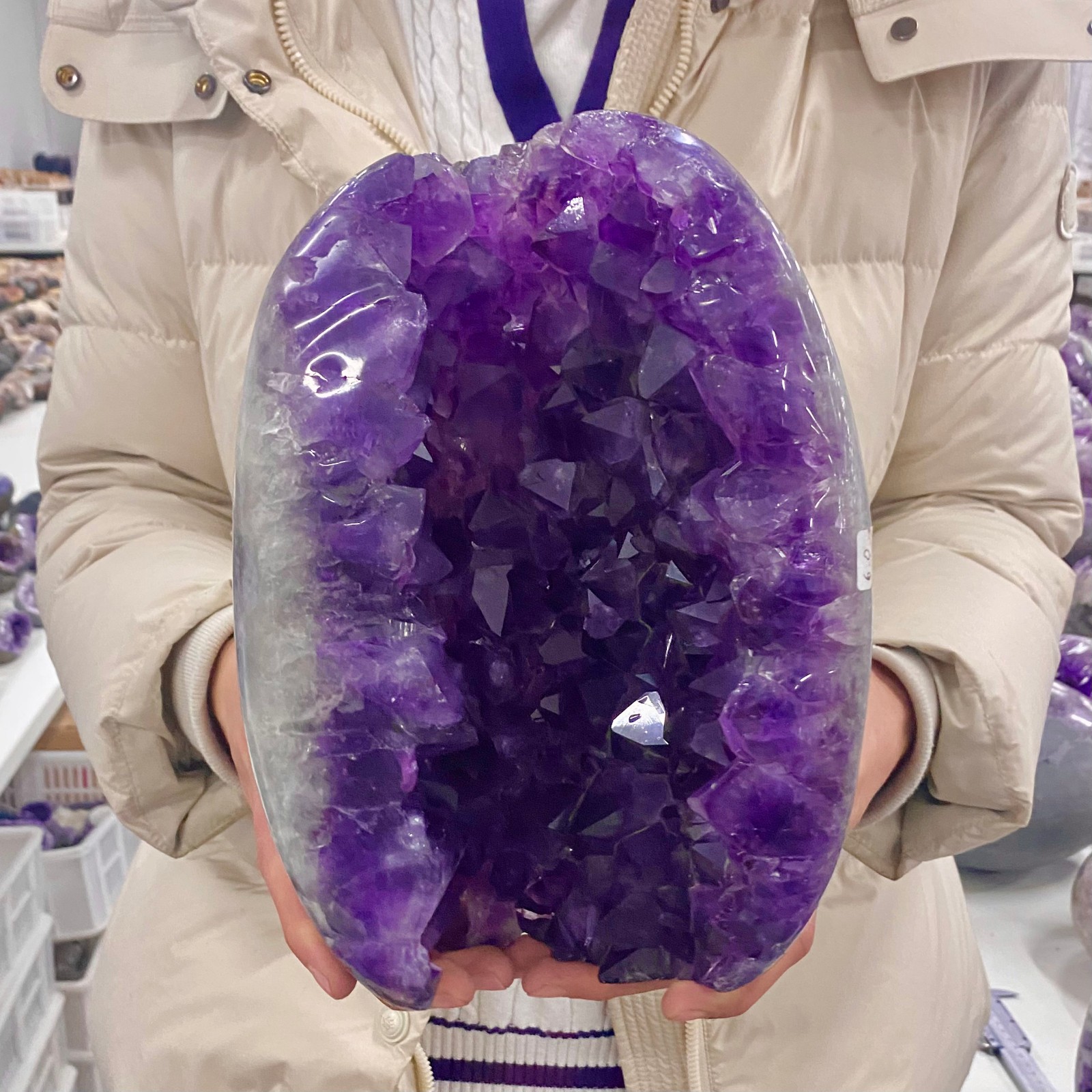 13.22LB Natural Amethyst geode quartz cluster crystal specimen energy healing
