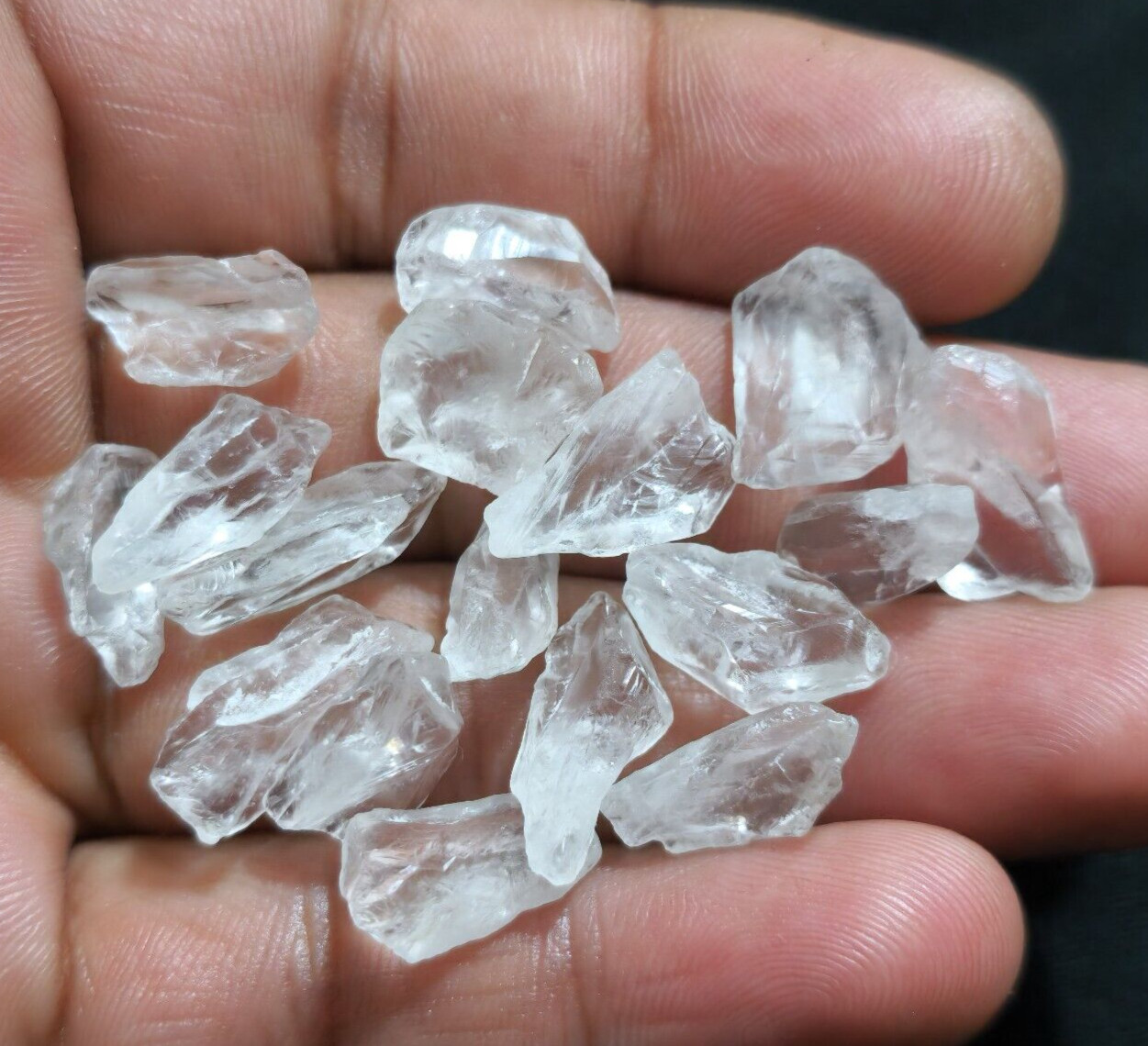 Pretty Unique Crystal Quartz Raw 17 Pcs Lot Size 13-17 MM Rough Loose Gemstone