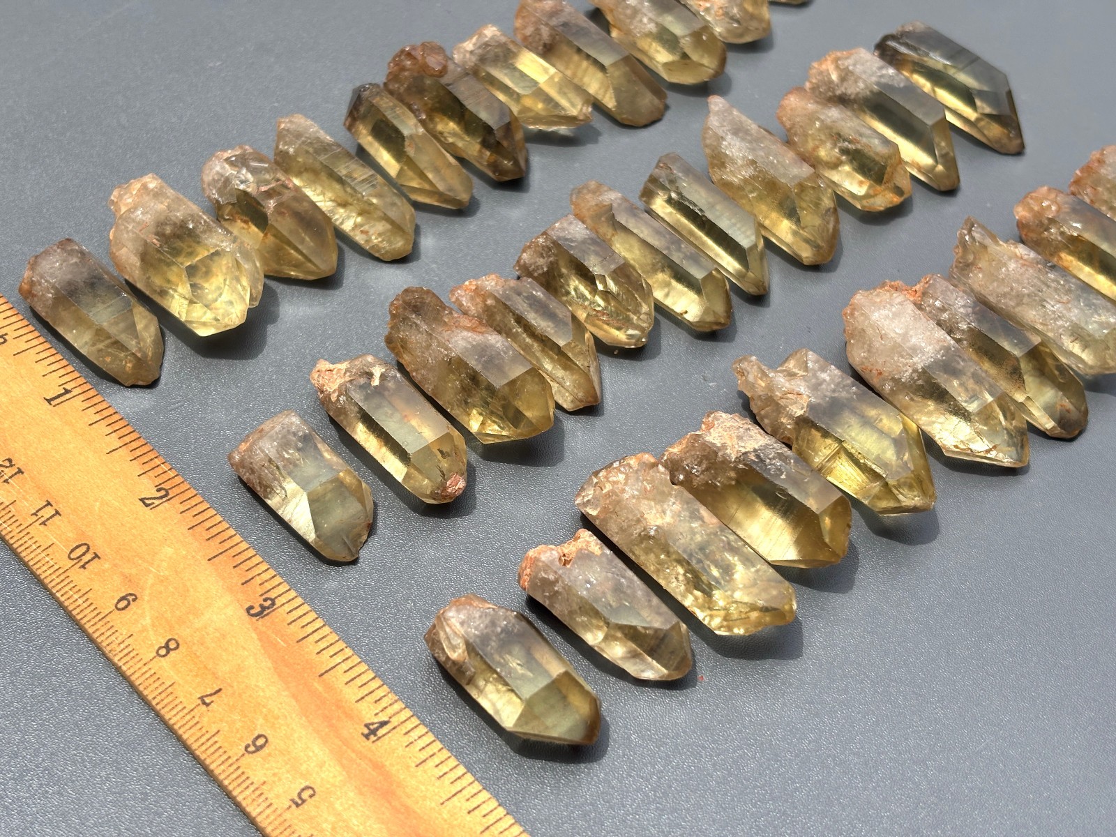 30pcs Tibet Himalayan Smoky Citrine Rough Quartz Crystal Point Wand Specimen