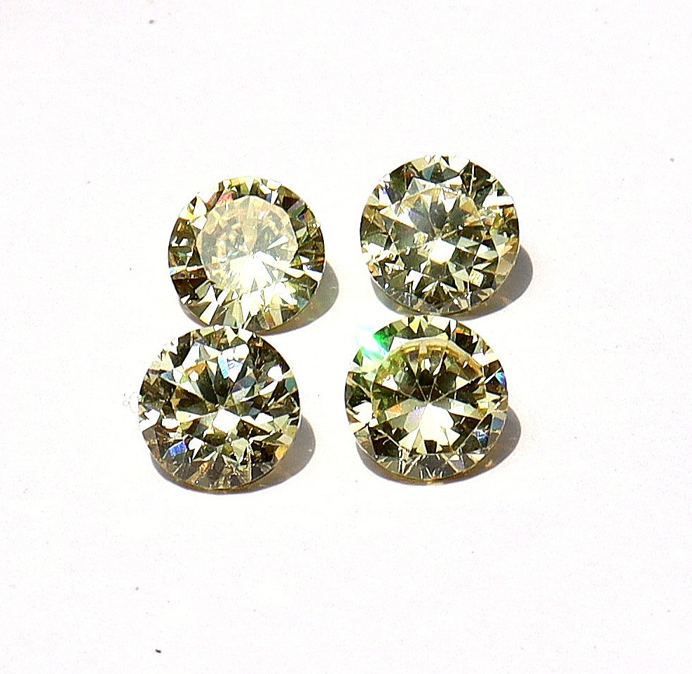 4 Pcs Round Shape Light Yellow Zircon 16 Ct Certified Loose Gemstones