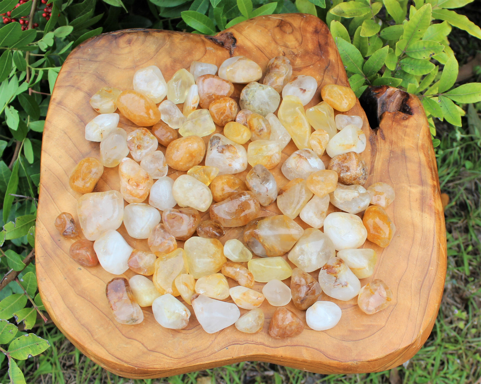 1 x Medium Golden Healer Quartz Tumbled Stone (Yellow Quartz, Crystal Healing)