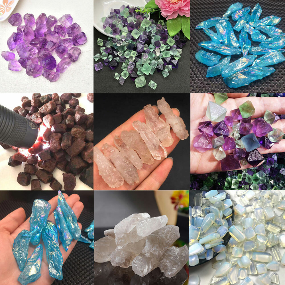 Lot Bulk Mixed Crafters Gems Crystal Natural Rough Raw Mineral Rocks 100g