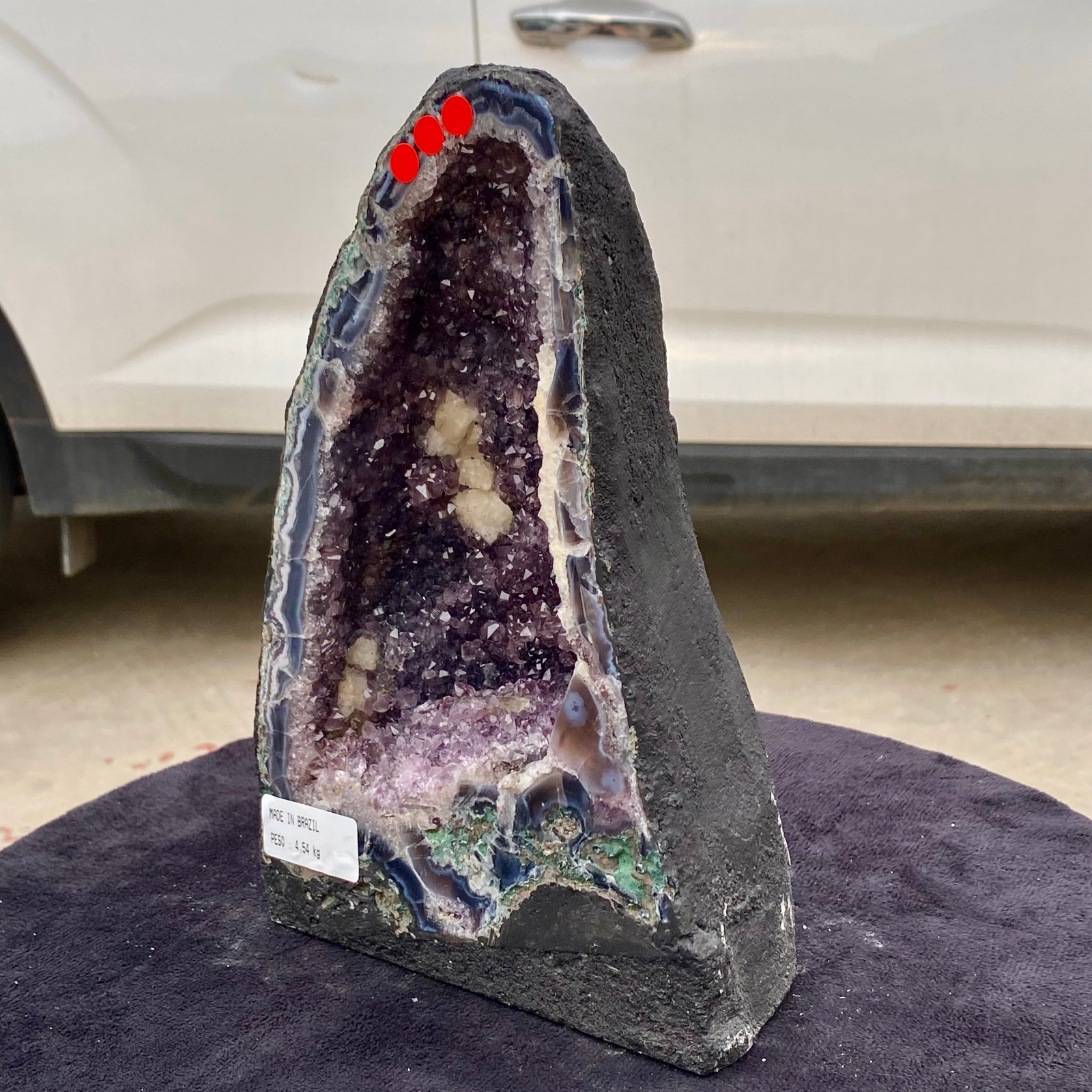10LB Large natural amethyst geode quartz crystal cluster cathedral energy hea
