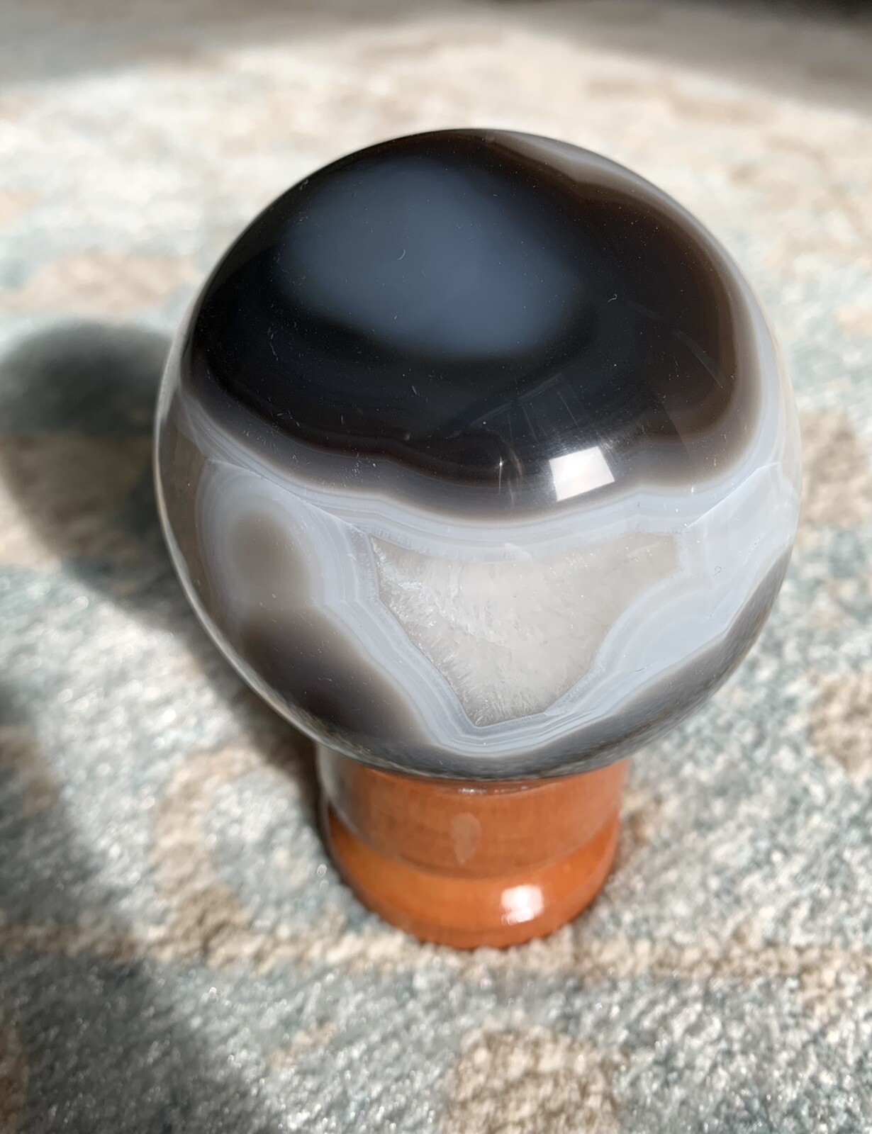 3in Agate Crystal Geode Sphere