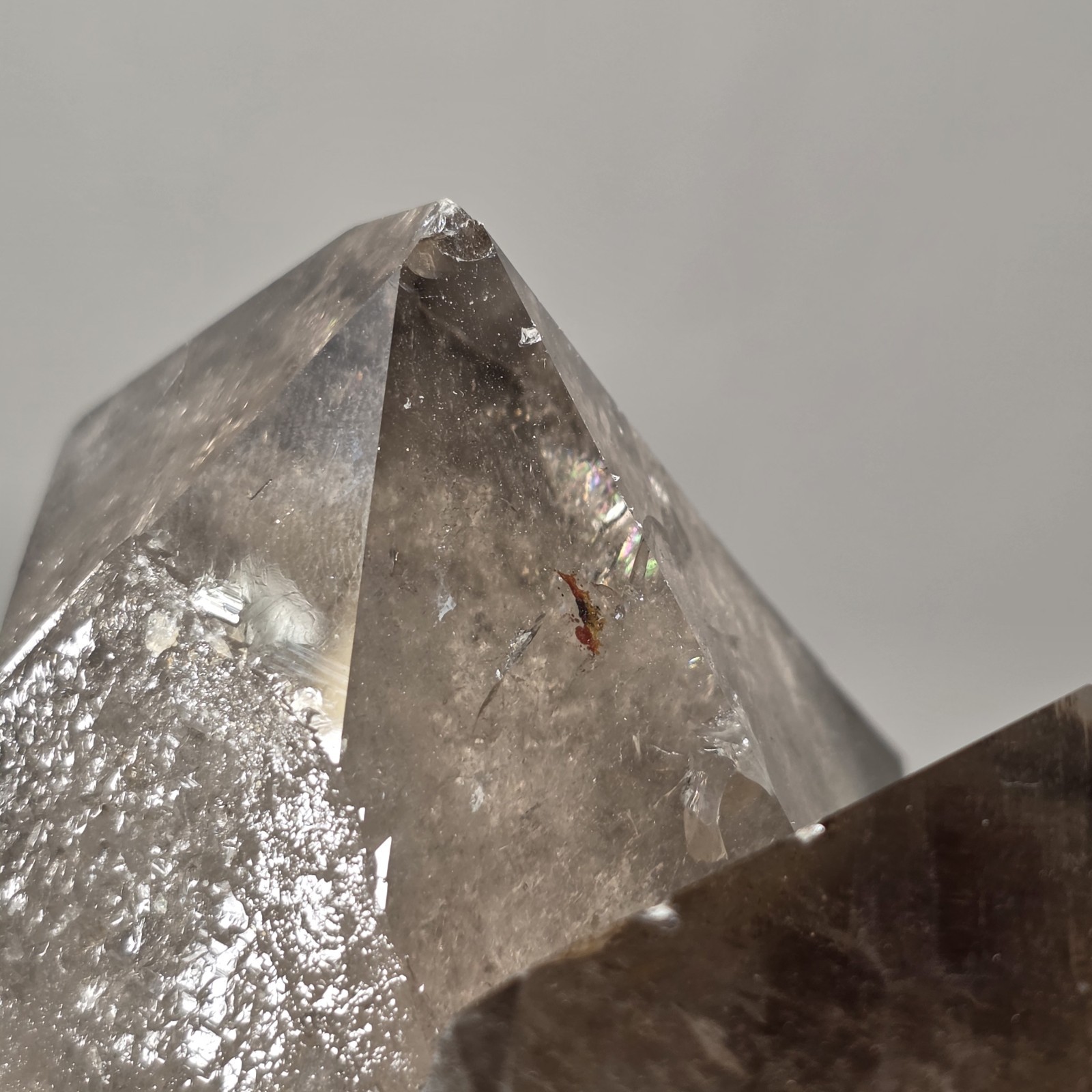 Natural Smoky Crystal Quartz Semi-polished Point Reiki Healing 3LB 5″ CHIPPED