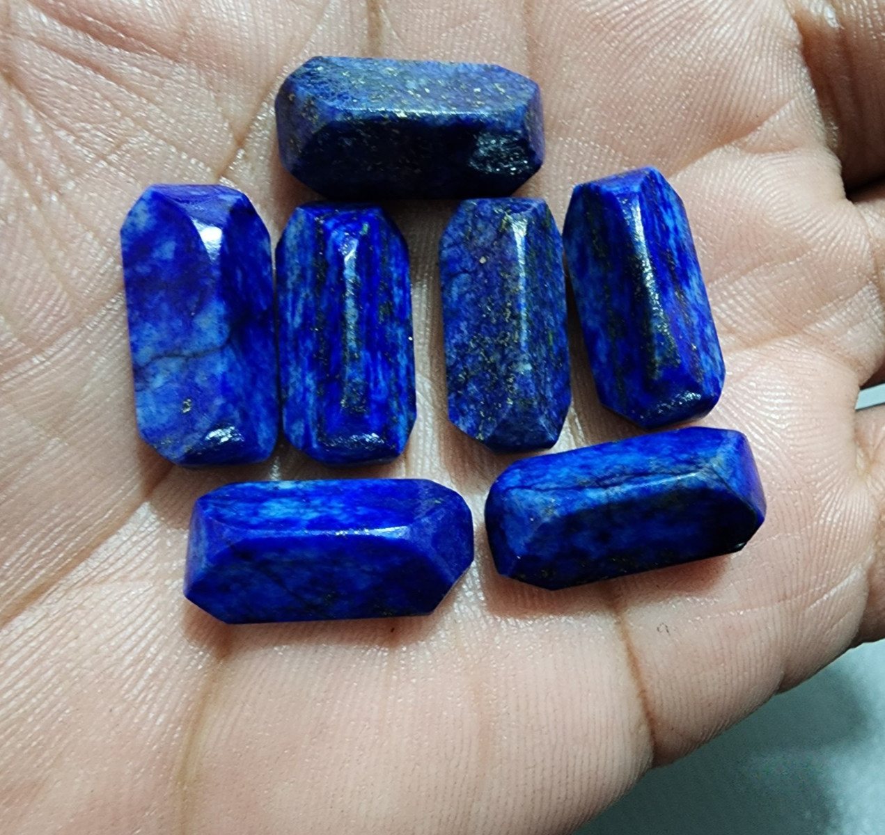 20MM Beautiful Lapis Lazuli Fancy Cabochon 7pcs Blue Stones for Jewelry Projects