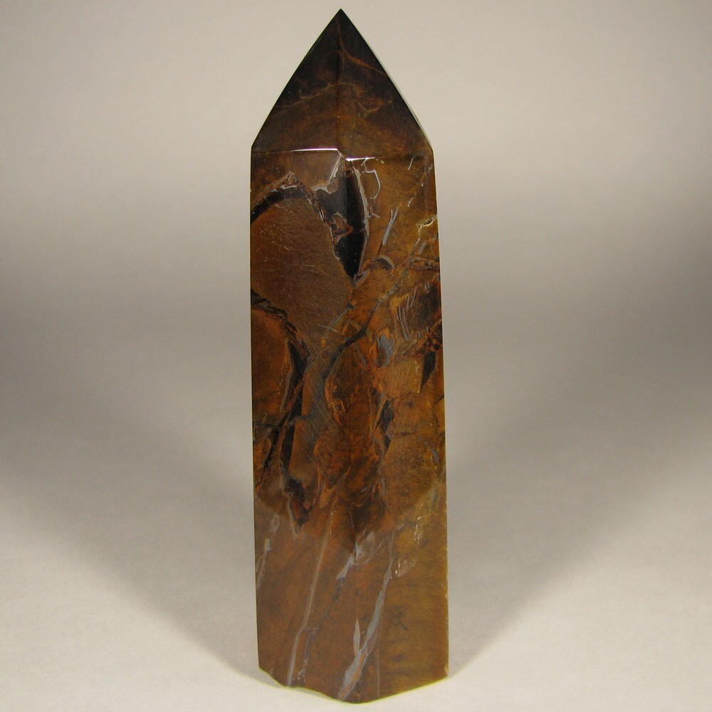 4″ TIGER EYE Polished Gemstone Point Tower Obelisk – South Africa