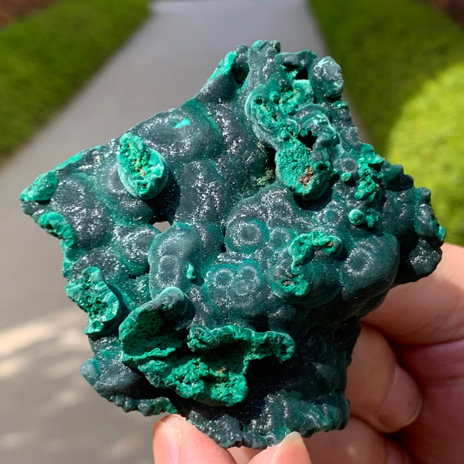 85G Natural glossy malachite cat eye transparent cluster rough mineral Sample
