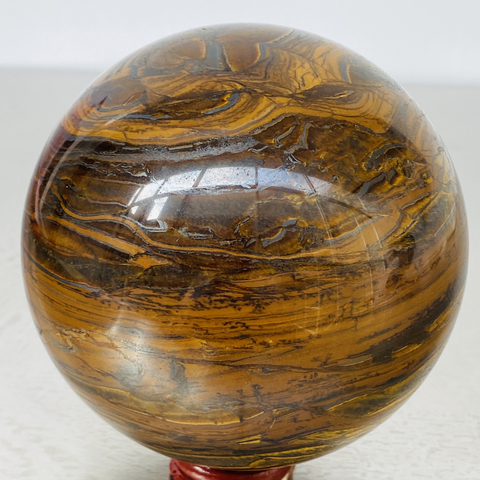 Natural Tiger Eye stone ball quartz crystal ball Reiki healing 1980G