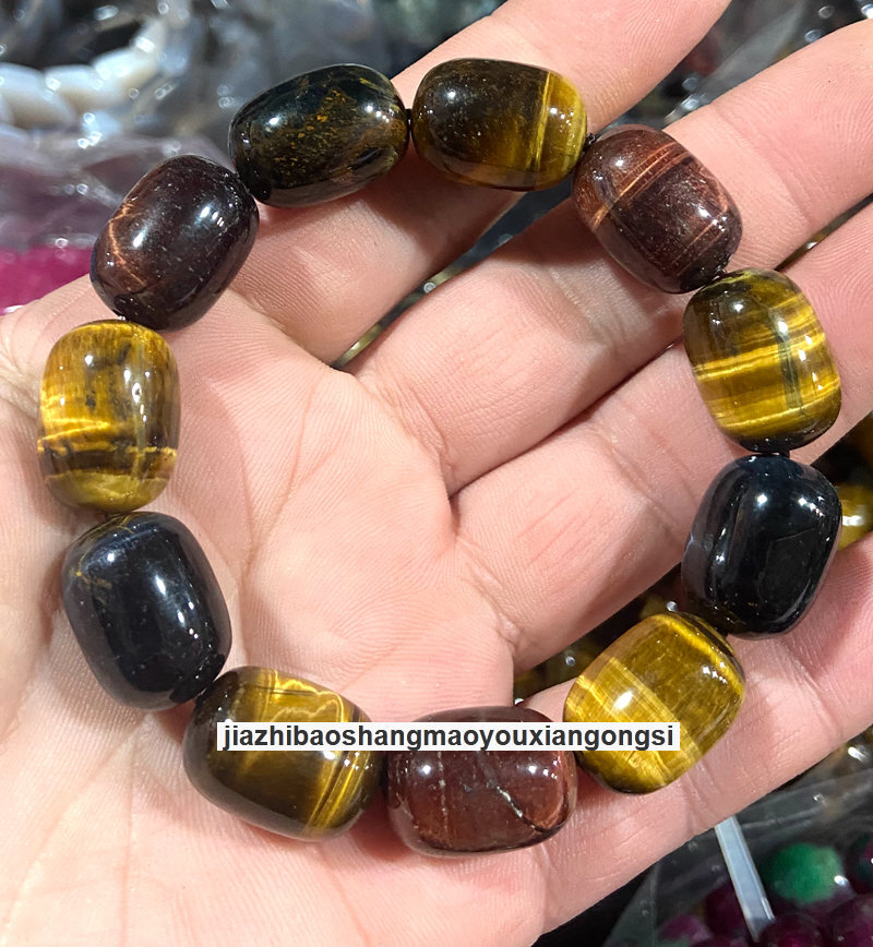 Natural Colorful Rainbow Tiger Eye Stone Crystal Bangle Bracelet Reiki Gems Gift