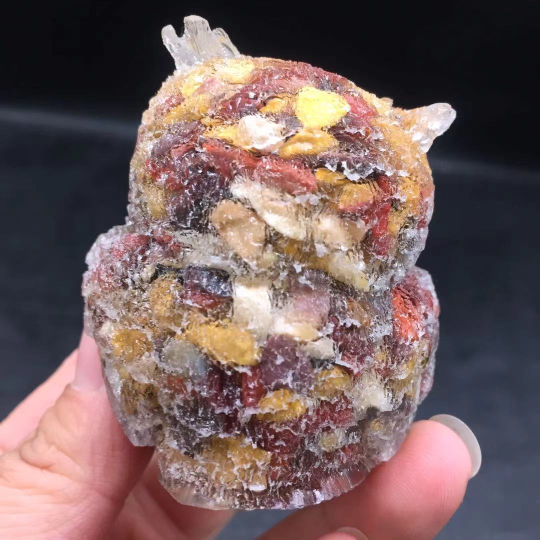 Natural Mookaite Quartz Crystal Tumbled Stone Resin Owl Healing Decorate 1pc