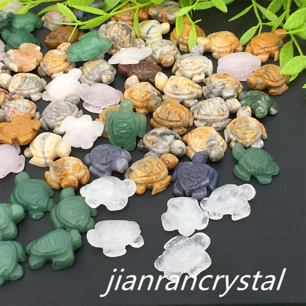 5pcs Mix Natural Quartz Tortoise Carved Mini Quartz Crystal Skull Reiki Healing