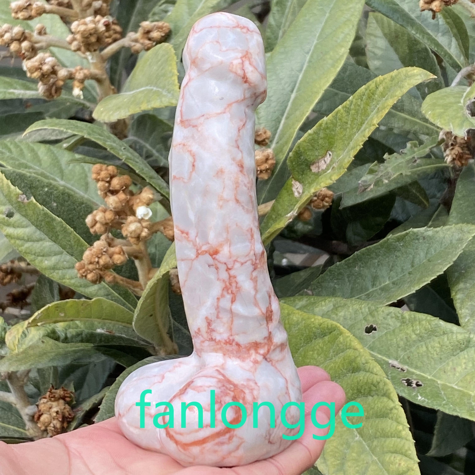 6in Natural Red network stone male penis Quartz Crystal Carved Figurines 1pc
