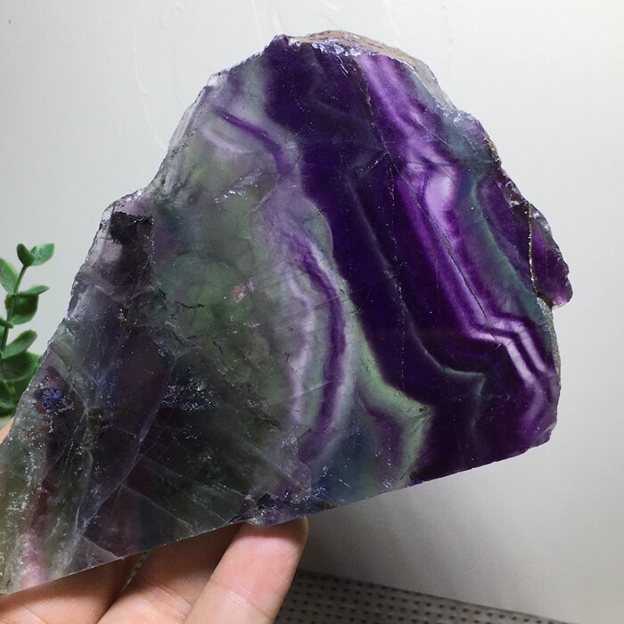 290g rainbow fluorite stone slice Mineral specimen home decor b7043