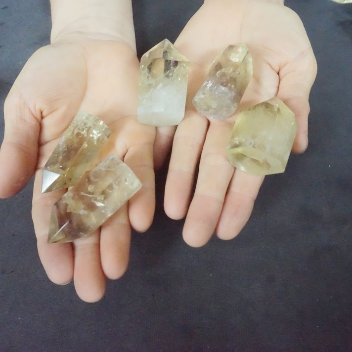 2.2LB 20Pcs Natural Rainbow Citrine Quartz Crystal Point Tower Polished Healing