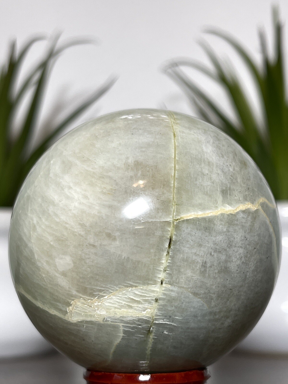 61mm GREEN MOONSTONE SPHERE – Natural Garnierite Mineral Reiki Chakra Witch