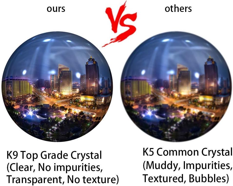MerryNine 80mm/3.15″ Photograph K9 Crystal Ball with Stylish Clear-clear