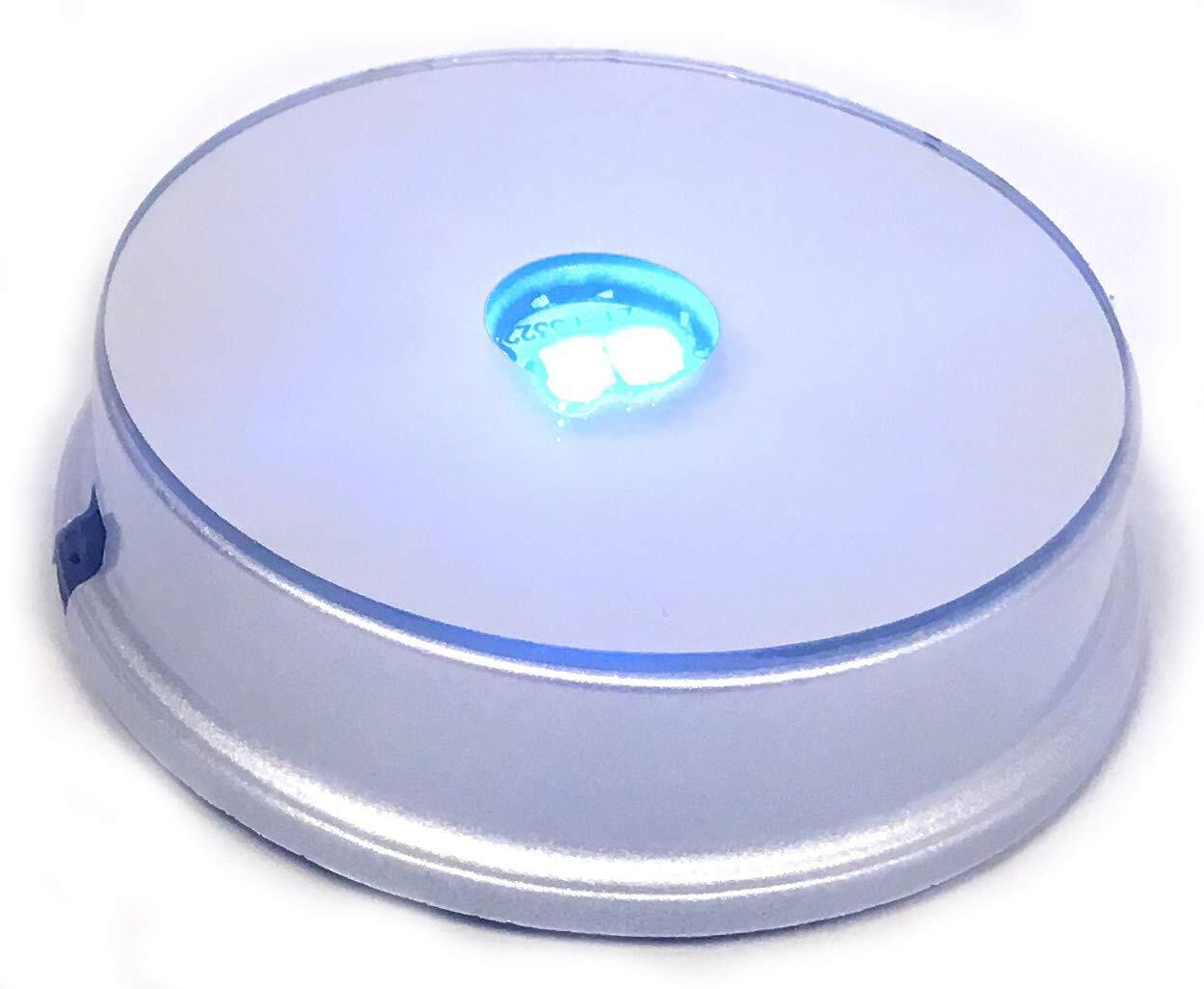 Display Base with LED Lighted Mirrored Top Changes Colors Non-Rotating