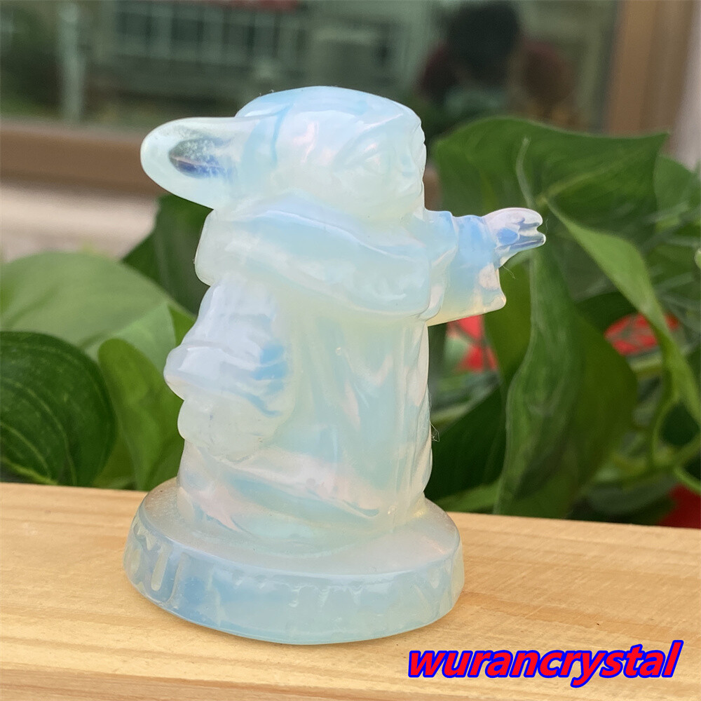 2″ Opalite Pocket Monster Elve baby skull crystal carved point healing Gem 1pc