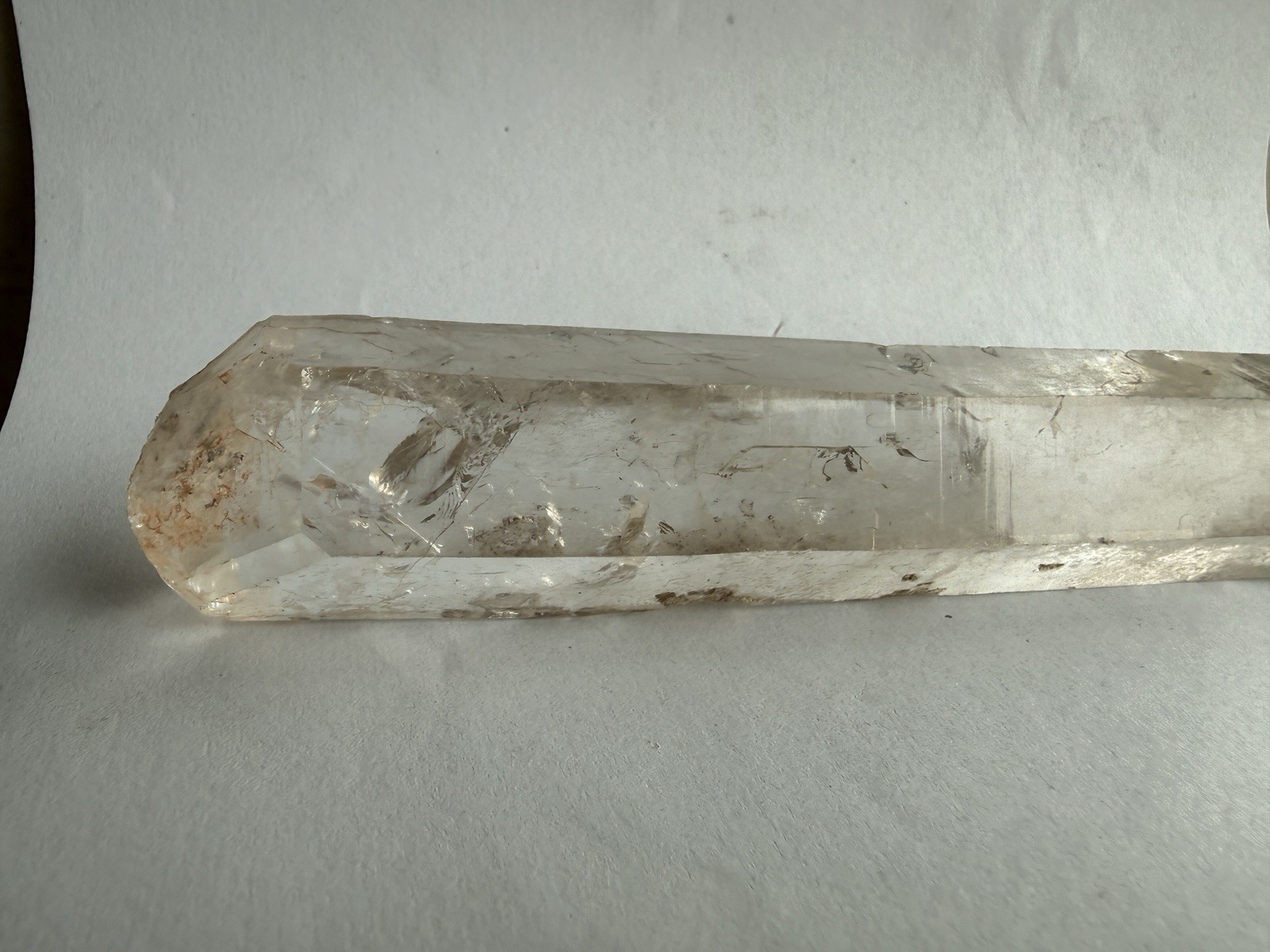Natural Clear Smoky Quartz Crystal Point Wand 214g 6.5″ Raw Mineral Specimen