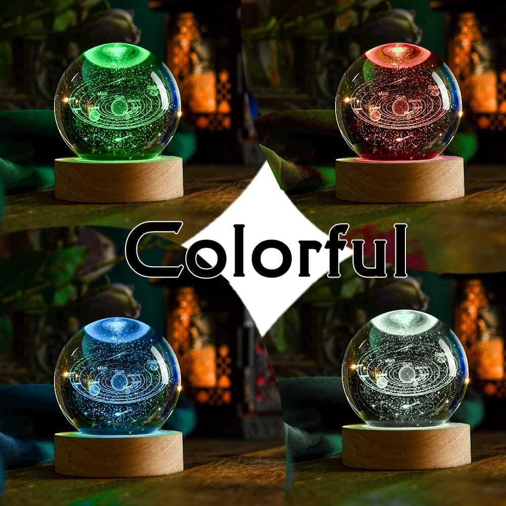 3D Solar System Crystal Ball 60Mm Universe Gifts for Space Lovers |