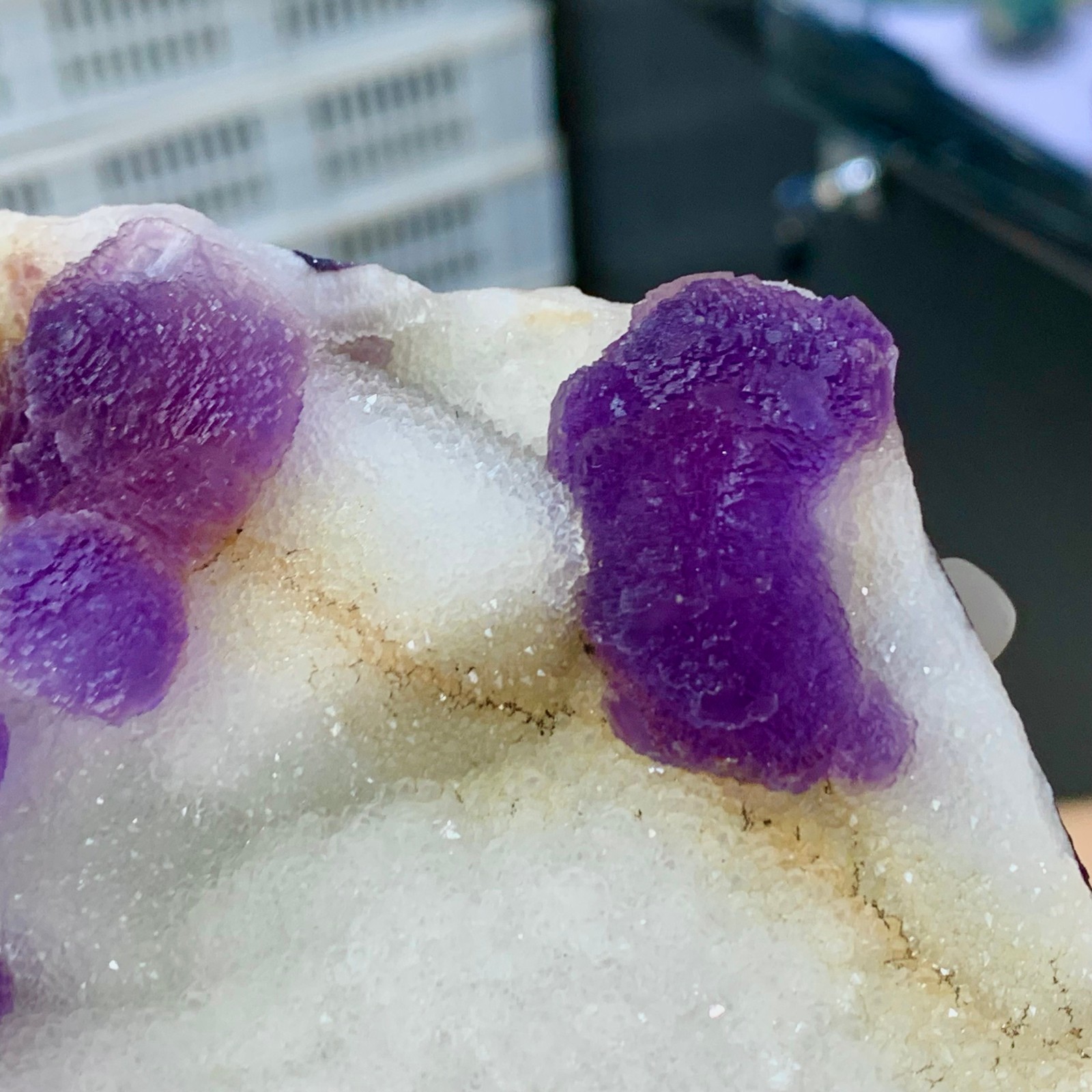 1.68LB Natural Purple fluorite spherical mineral crystal sample/Chengde, Hebei