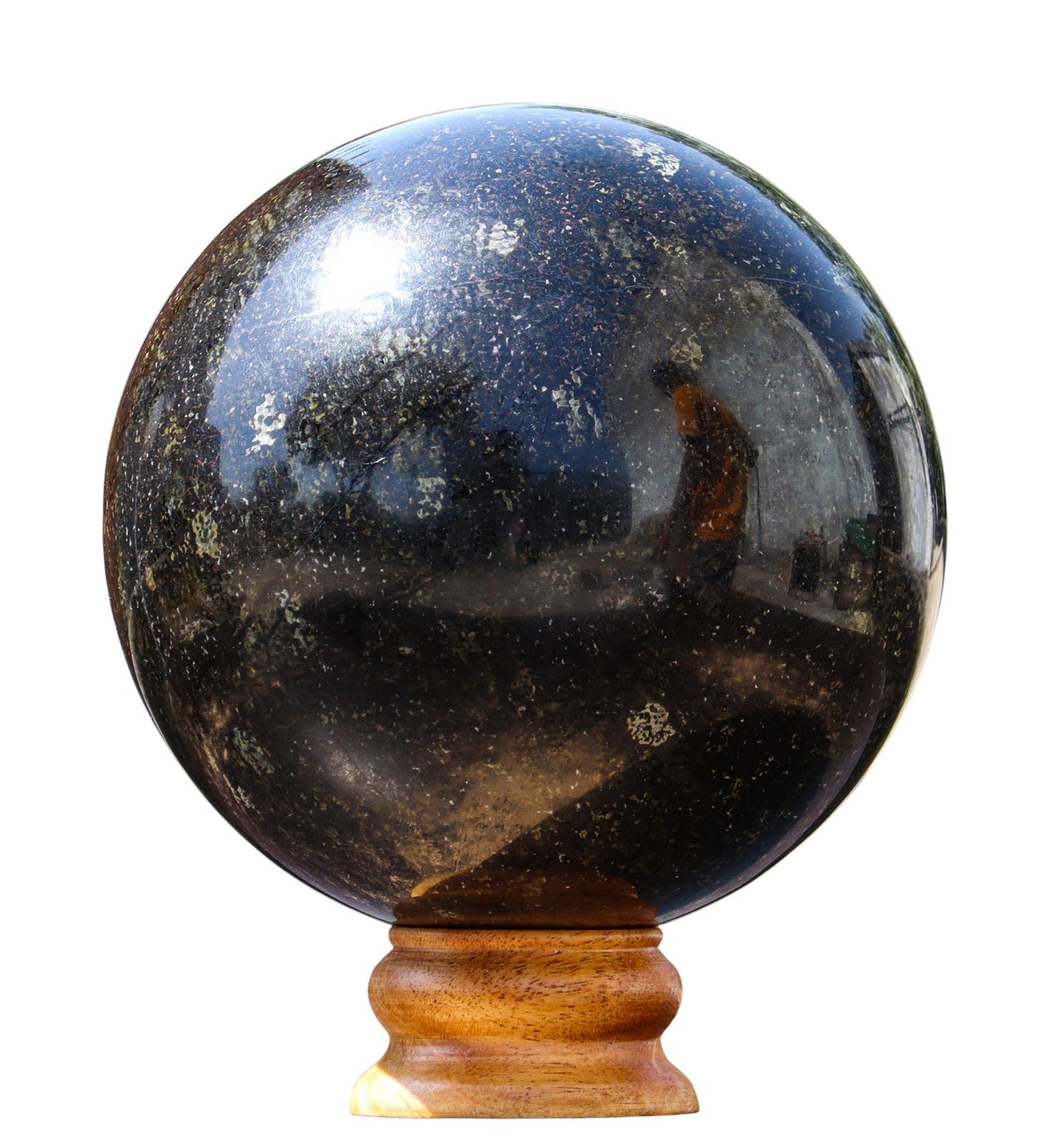 Natural Black NUUMMITE Crystal Home Decor Handmade Gift Polished Sphere 145mm