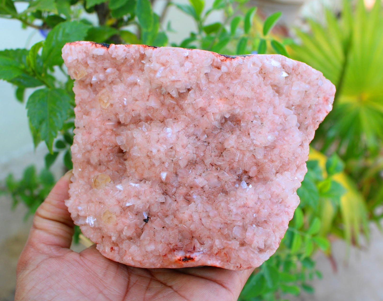 CALCITE CRYSTALS ON HEULANDITE MATRIX MINERALS SPECIMEN #A43