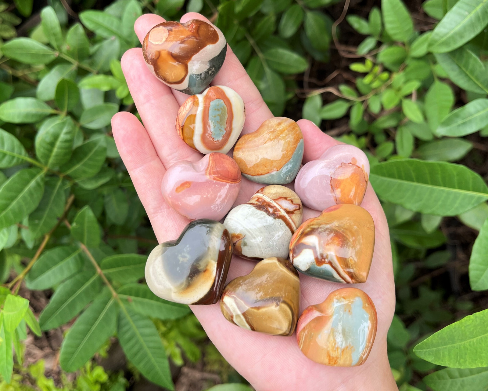 Polychrome Jasper Heart: 1.25″ (Crystal Heart, Stone Heart, Desert Jasper Heart)