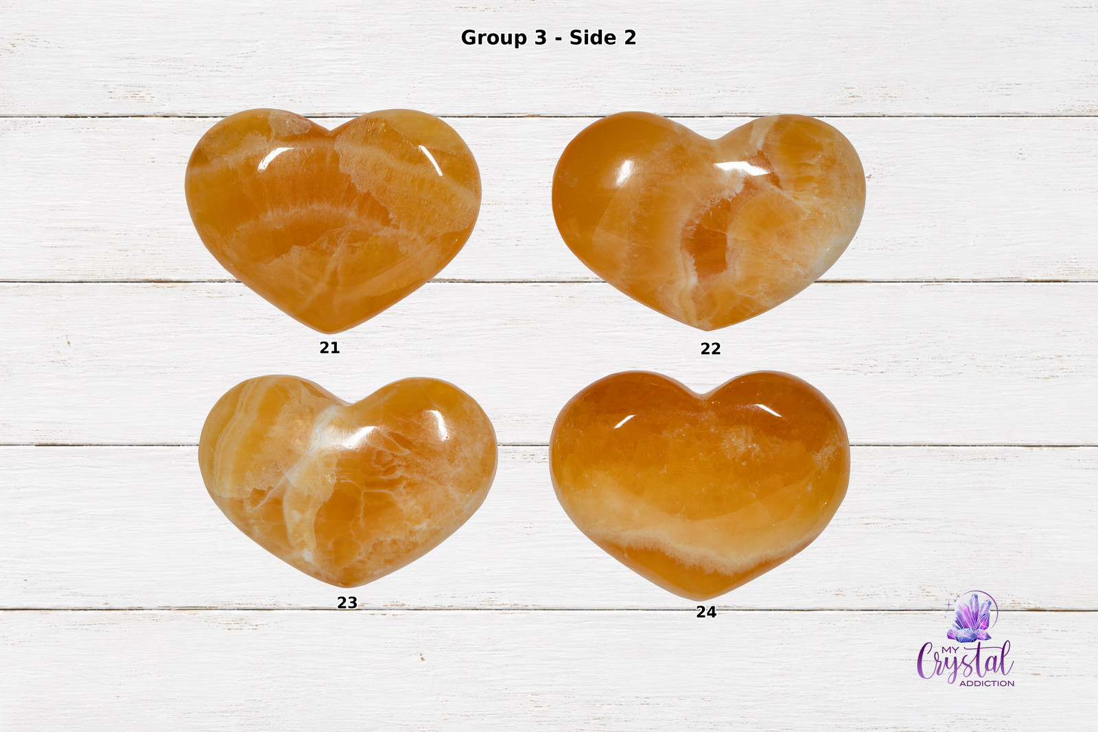 Orange Calcite Heart Carving | Warm & Inviting