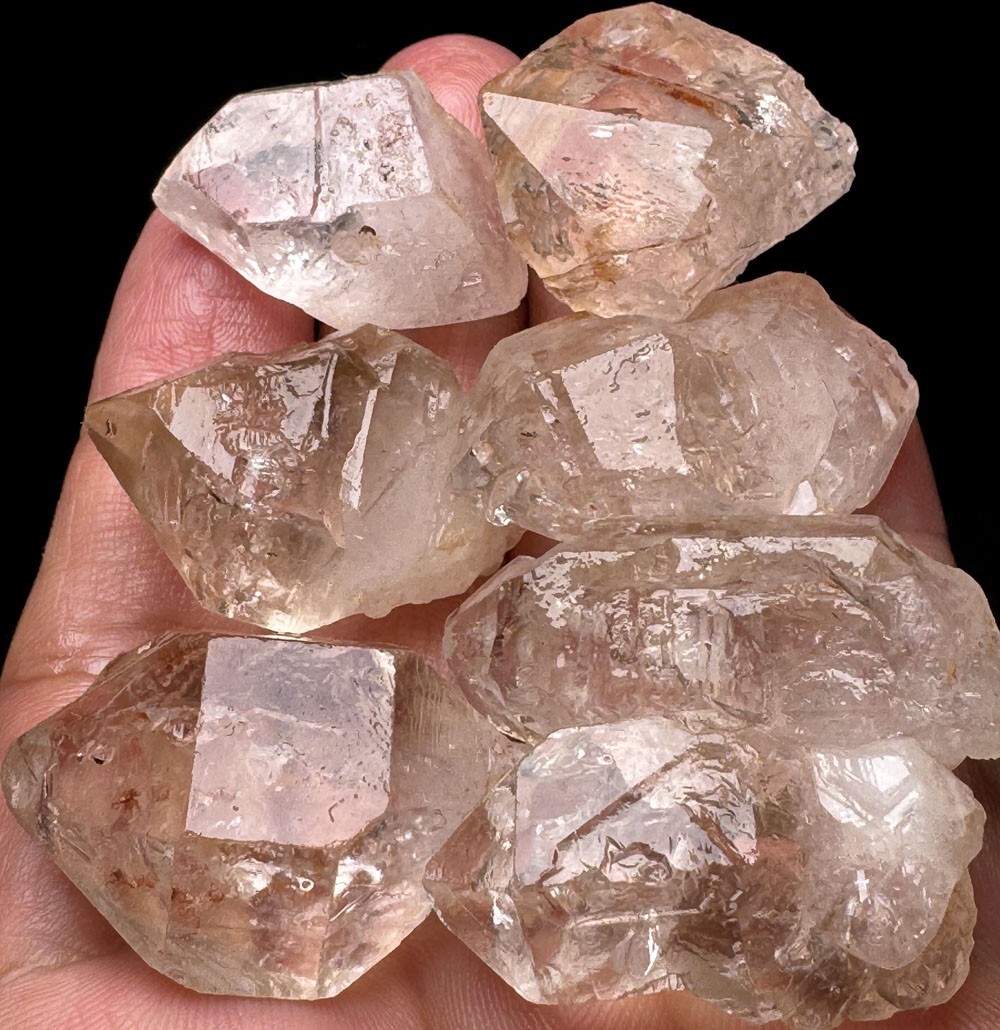110g 7PC Diamond Grade! Super FENSTER Quartz Skeletal Quartz Crystal Point s845