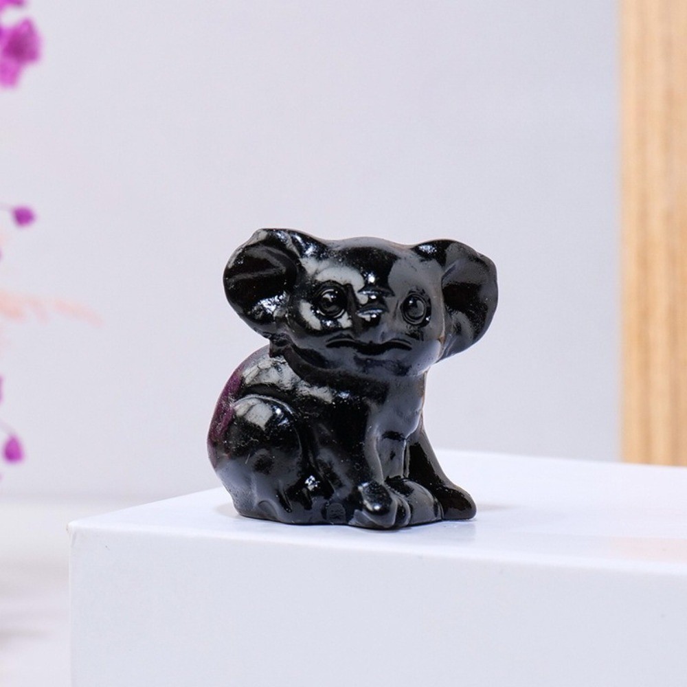 Natural Mixed Crystal Koala Statue Carving Reiki Healing stone Decor Gift random