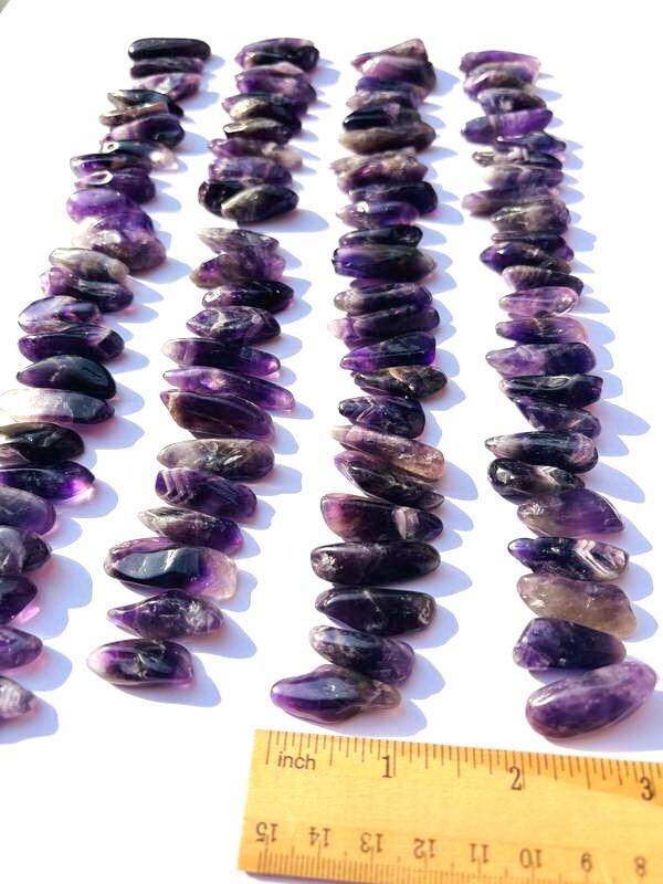 100pcs Bulk Amethyst Deep Purple Gemstone Point Best Gem Quality Polished Pieces