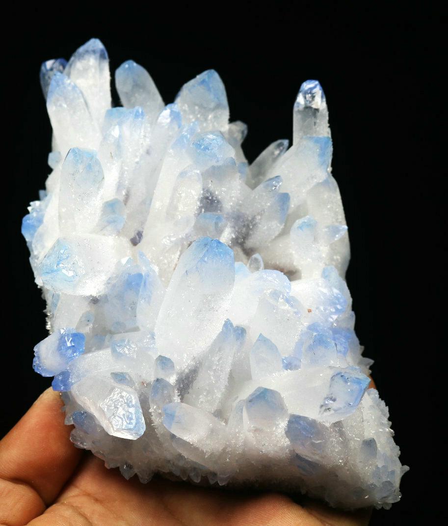 1.93lb Rare Beatiful Blue Tibetan Ghost phantom Quartz Crystal Cluster Specimen
