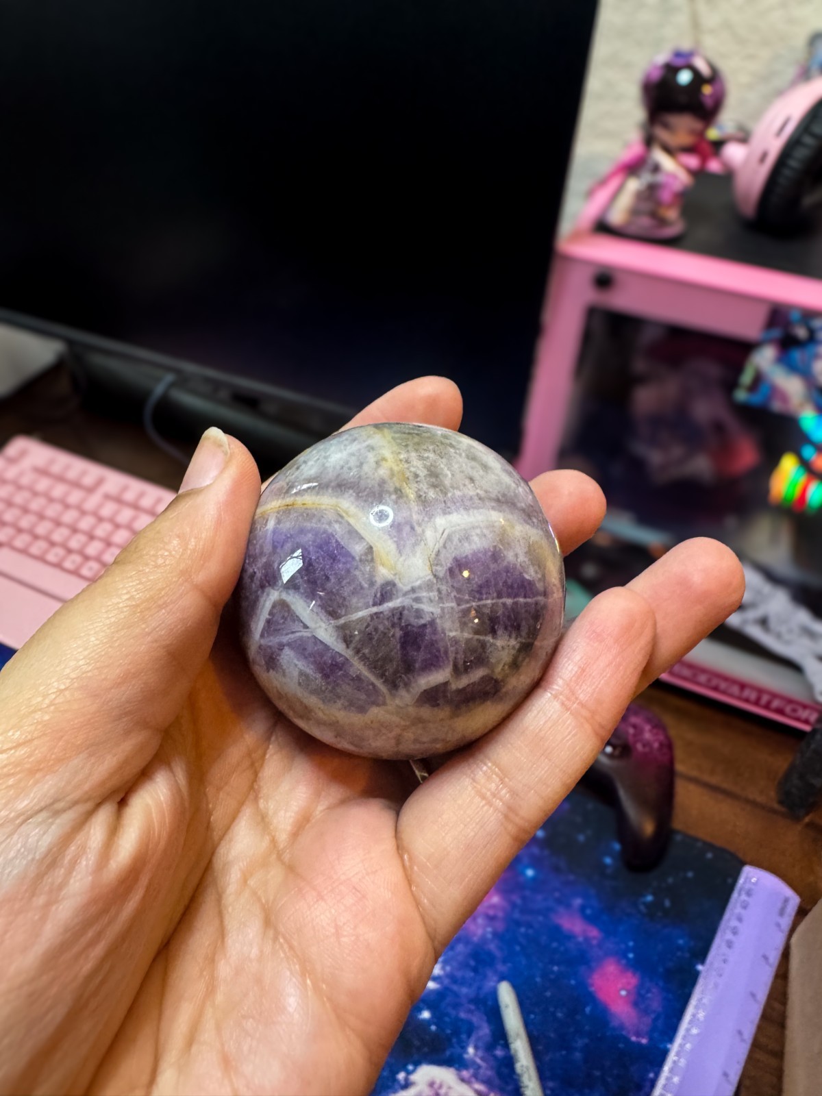 Dream Amethyst Sphere B 7.8 oz 2 in