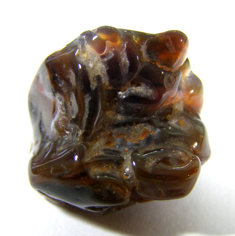 TUMBLED GEMMY NATURAL FIRE AGATE electromagnetic filter 1.9 x 1.8 cm 4.95 gm #7
