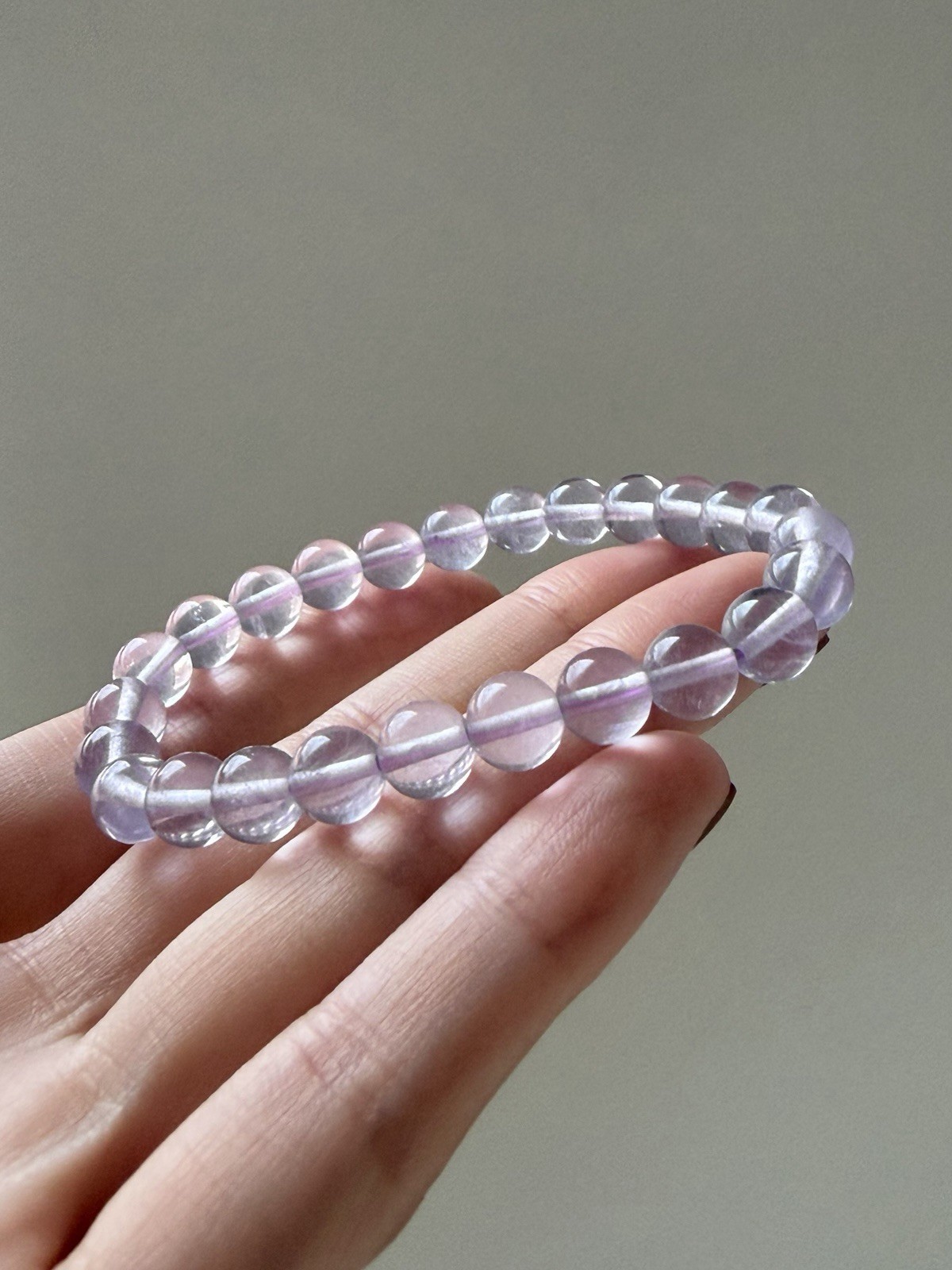 Translucent Natural Lavender Soft Purple Fluorite Bracelet 7mm